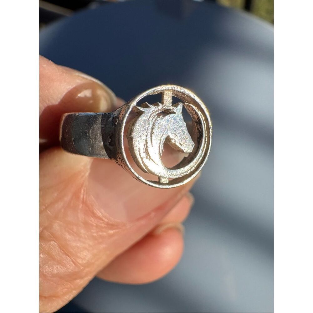 Ring, Sterling Silver Horse Head Ring, size 6, Handmade, Artisan, Unique